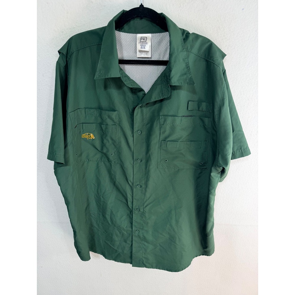 ProEdge Fishing Shirt NDSU Bison NCAA Short Sleeve XL Green Collegiate Football